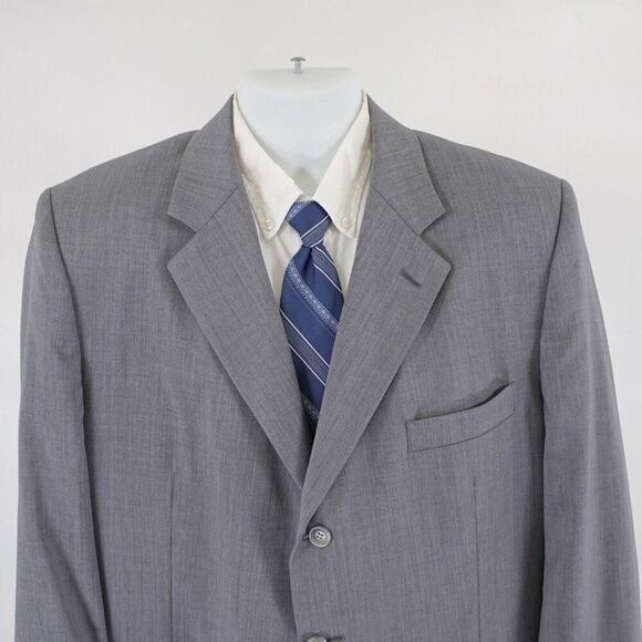 Joseph & Feiss International Twill Wool Gray 44R / Slim 46R Blazer 3 Button - Picture 1 of 12